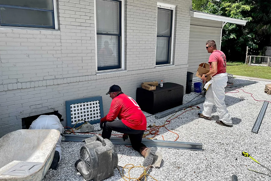Steel Push Pier Installation in Fellsmere, FL